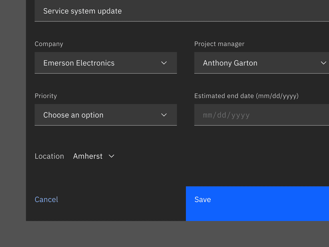 Example of a inline select